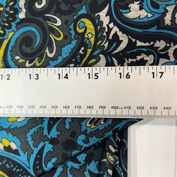 Notations Blue Paisley Surplice Top L Made in USA | Boho Y2K Stretch Blouse - Picture 3 of 8